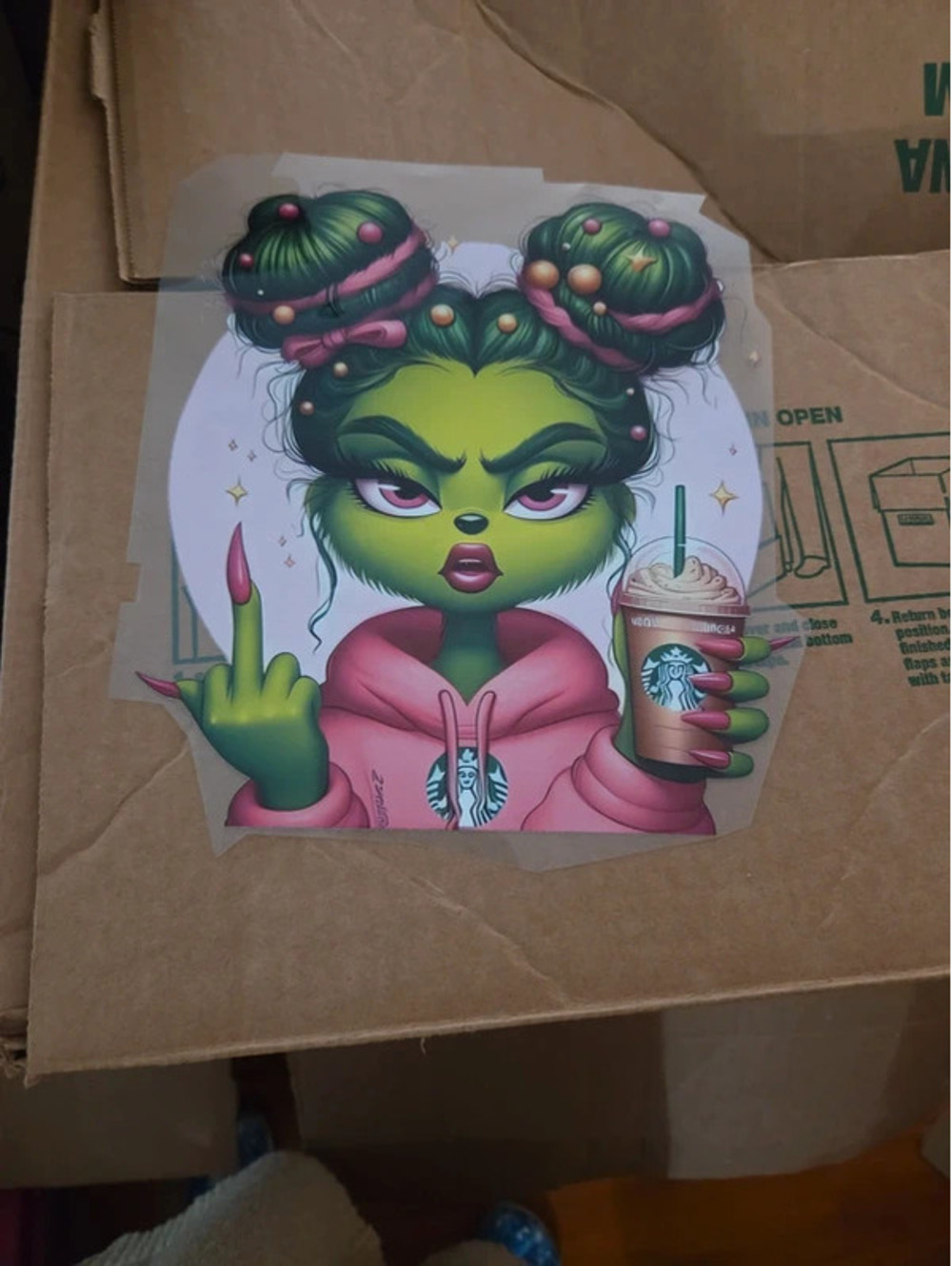 Grinch girl iron patch